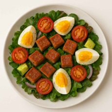 Salad with meatloaf